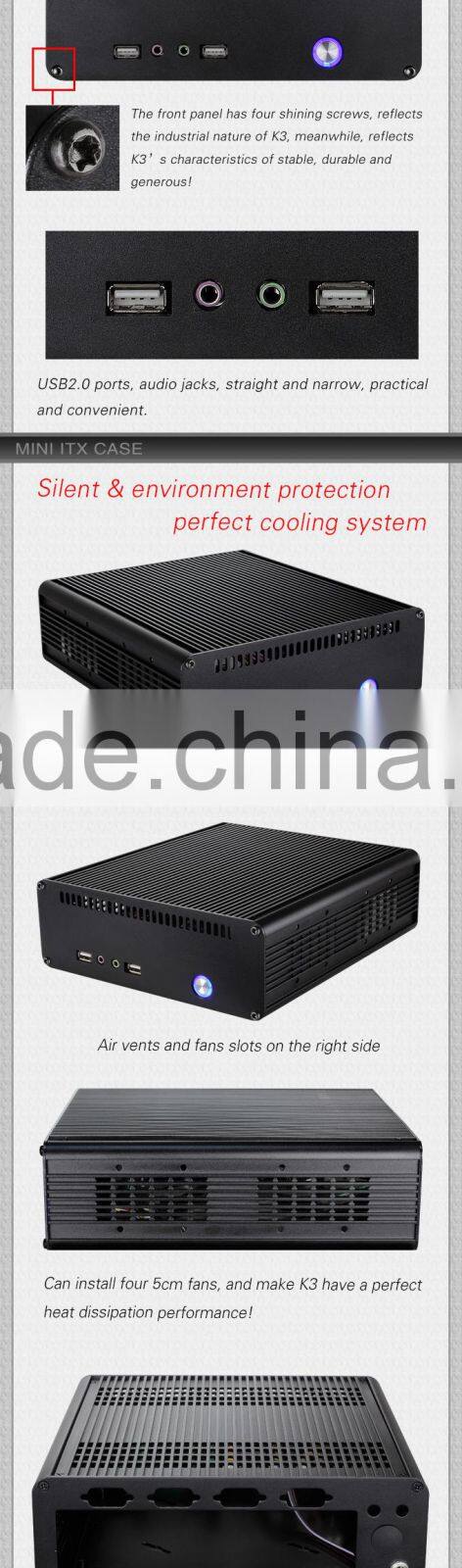 2015 latest design low price fanless mini itx aluminum case