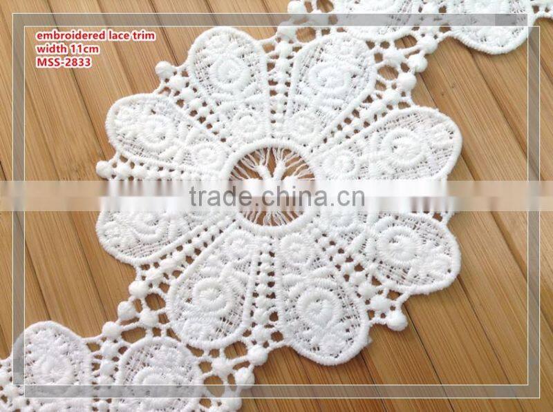 the popurple 11cm width chemical embroidered lace trim