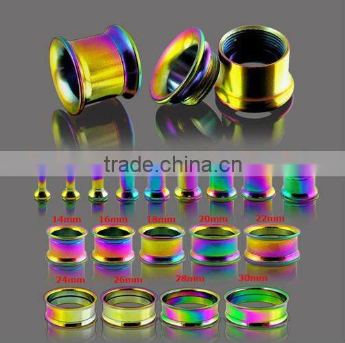 Mix&match flexible double flesh plug silicone tunnel body rings jewelry piercing