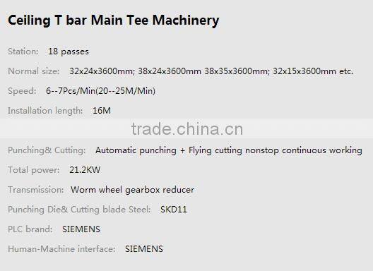 Ceiling Tee Bar Roll Forming Machine