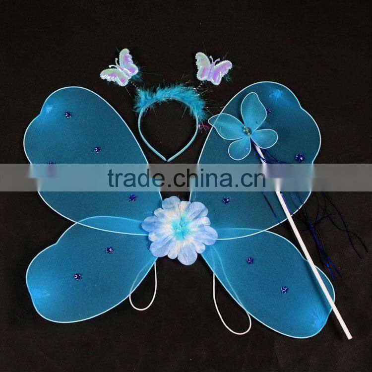 Wholesale Child Costume Accessories Fairy Wings & Halo Butterfly Girls Fairy Halloween Costume Wings , Free Shipping