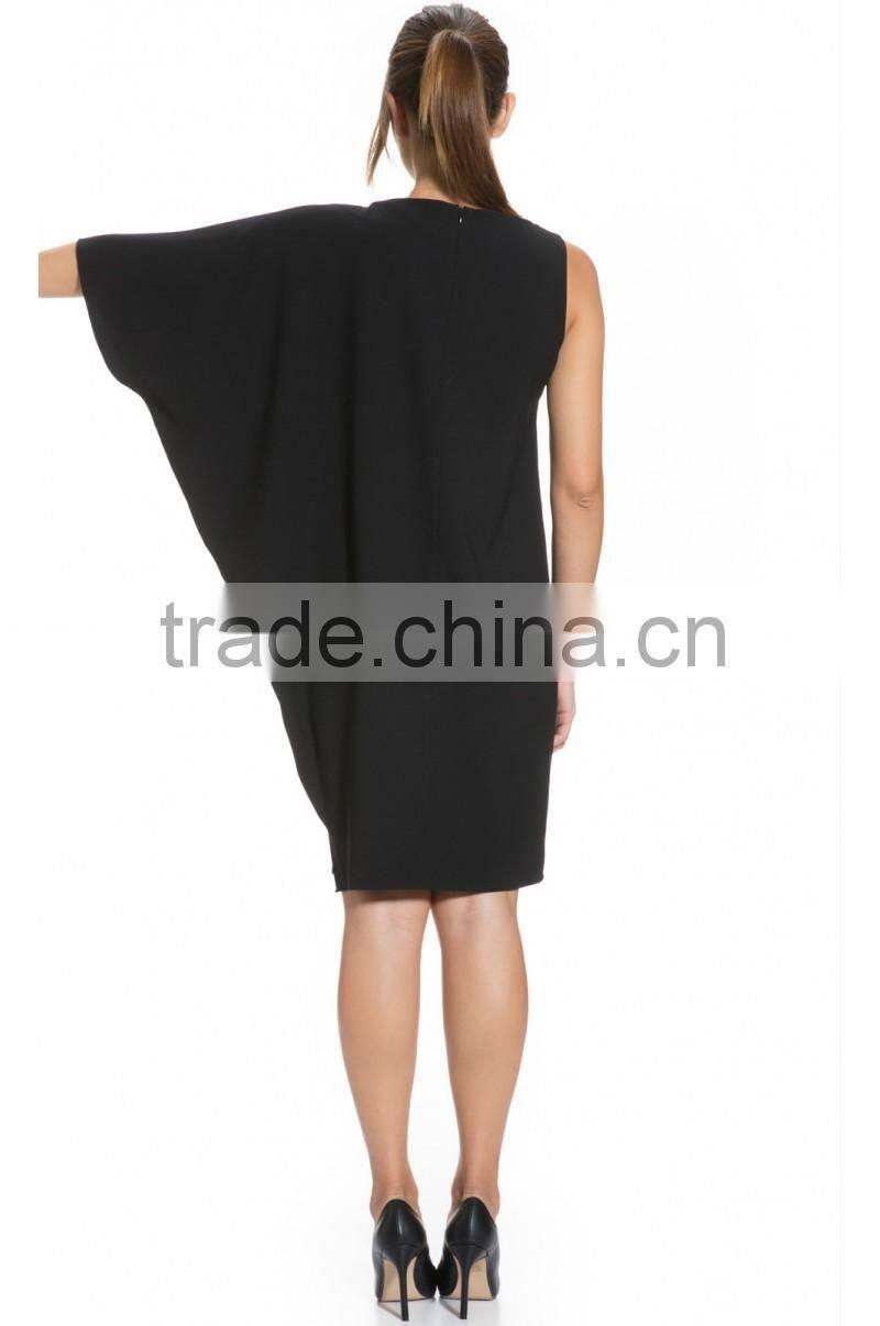 DRAPE SLEEVE MATERNITY DRESS IN BLACK maternity clothes,one shoulder maternity clothing, preganet dress