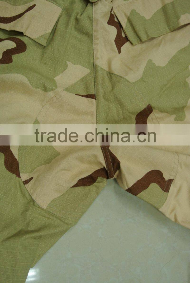 hot sale 60% cotton 40% polyester ripstop yellow tone desert camouflage USA army battle dress uniform