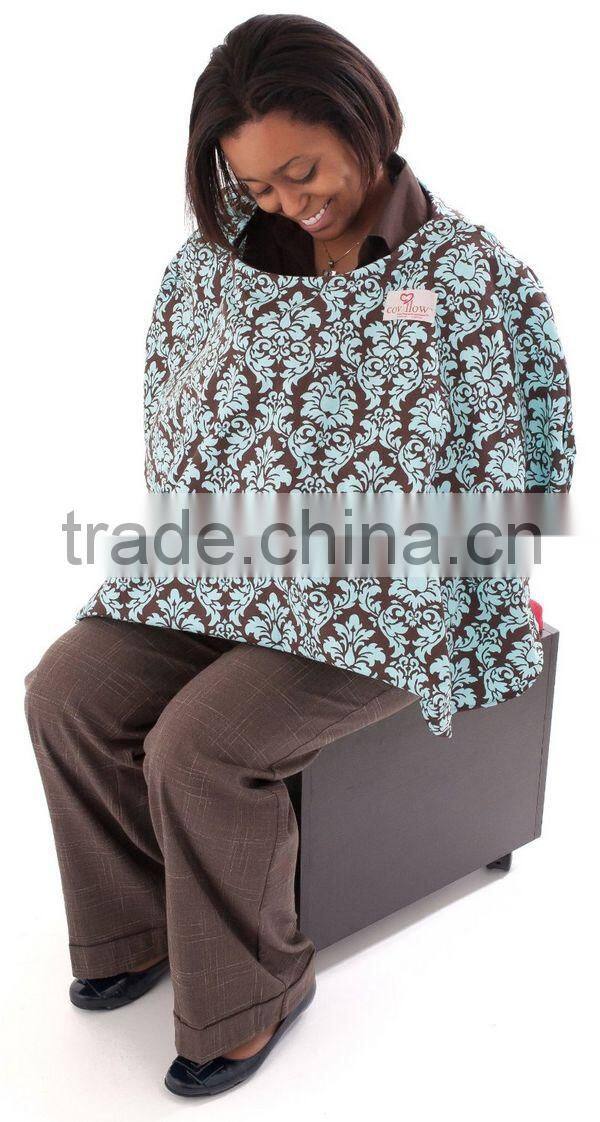 100% organic cotton printed twill Breastfeeding soft and light weight Nursing Poncho Cover Up