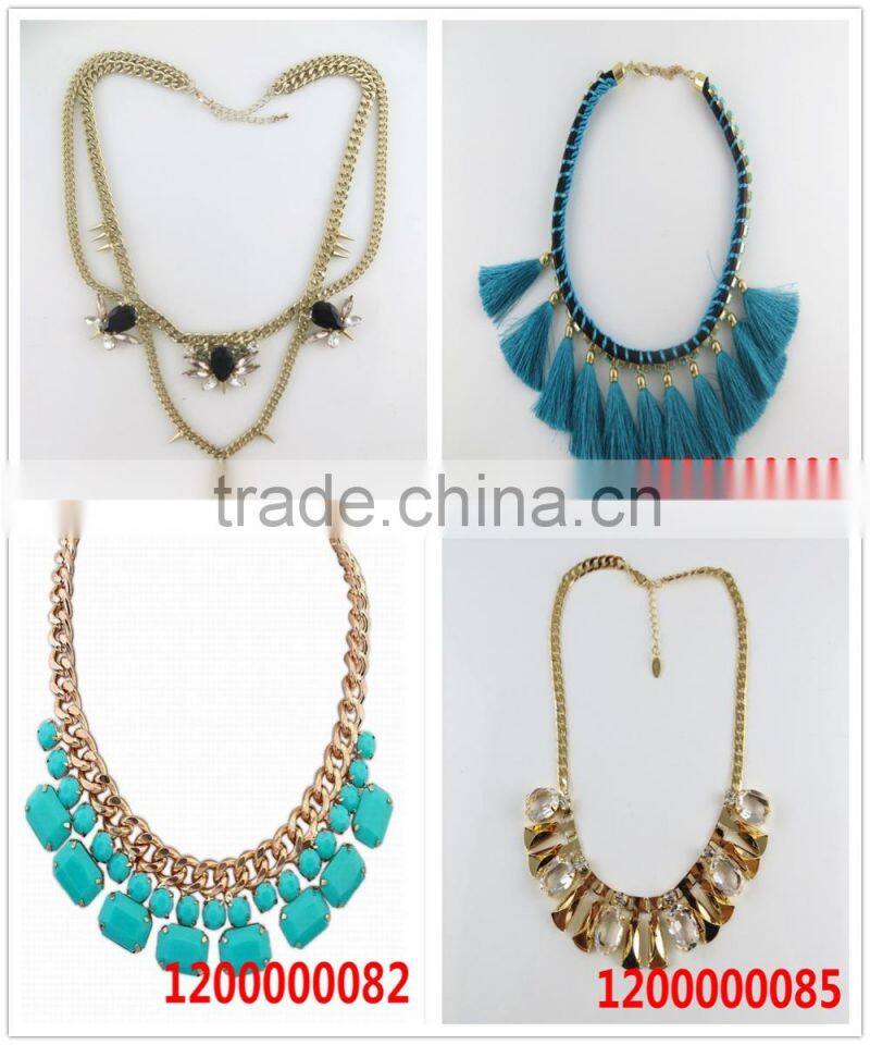 Fashion artistic rose gold teardrop crystal stone pendant necklace