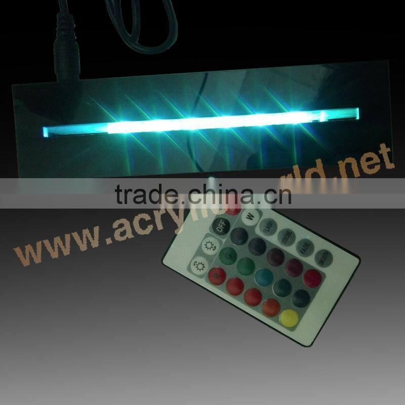 Black acrylic Material led edge lit sign base with RGB led lights