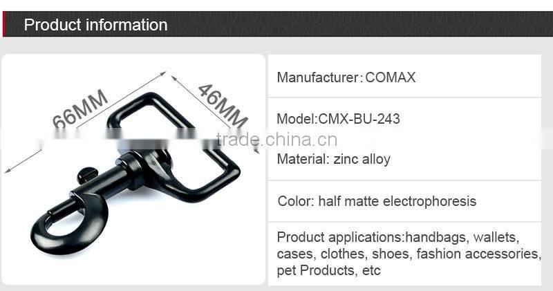 Bag Hardware Fittings Black Swivel Metal Clasp For Bags