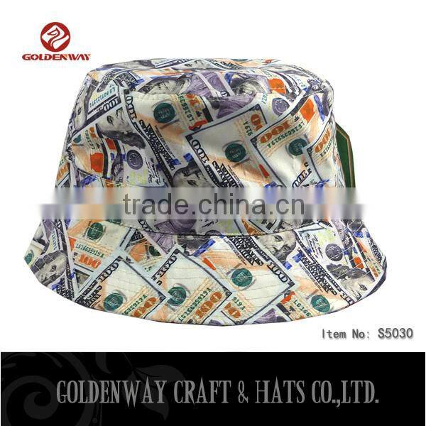 custom Wholesale Blank Bucket Hats Money Dollar Bill
