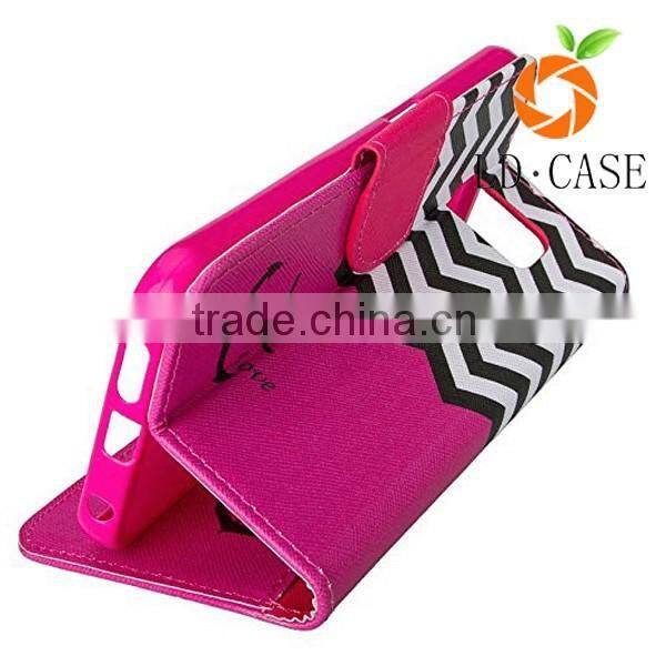 Manufacturer crazy horse flip stand wallet leather case cover for samsung galaxy s6 edge