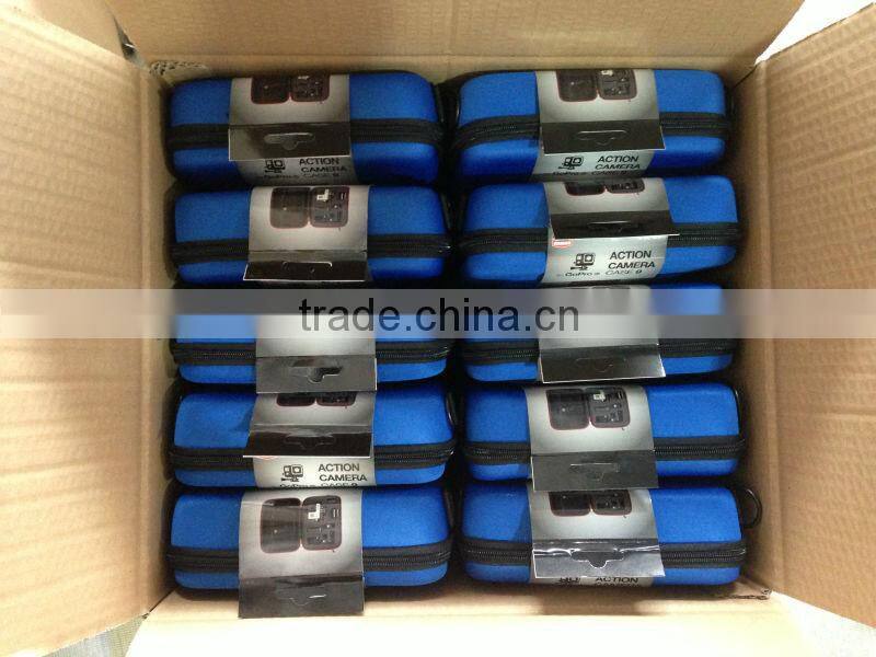 black GoPro Case with blue zipper for HERO