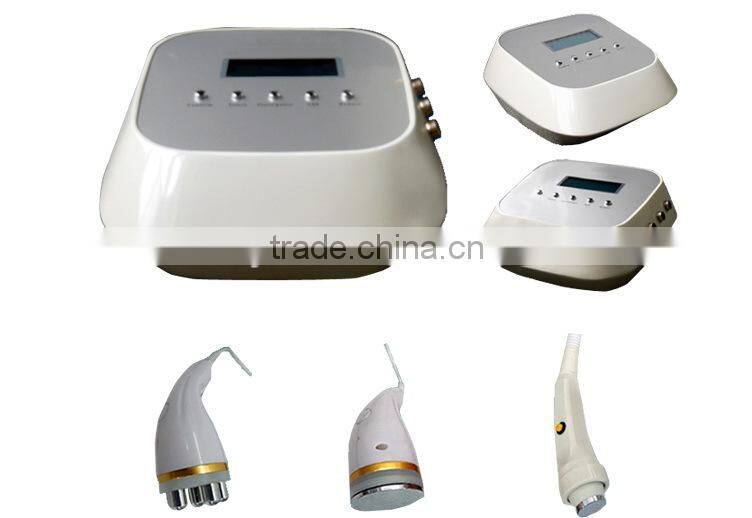 Home use cavitation device with radio frequency bipolar