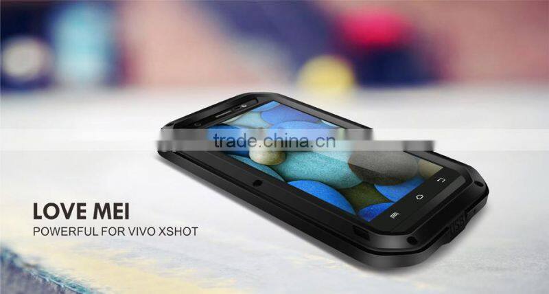 LOVE MEI Powerful Case Metal Aluminium+Gorilla Glass+ Silicon Hybrid Case for BBK VIVO XSHOT WATER PRPOOF CASE