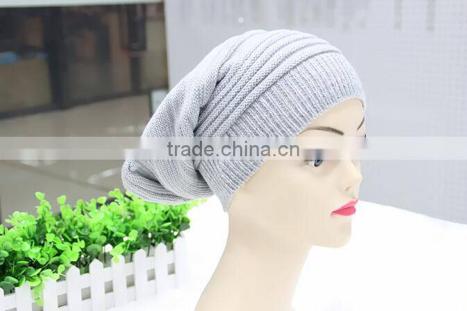 Hot Fashion New Unisex Mens Womens Winter Knit Plicate Slouch Cap Hat Knitted Skullies Beanies Casual Black/Gray/Coffee