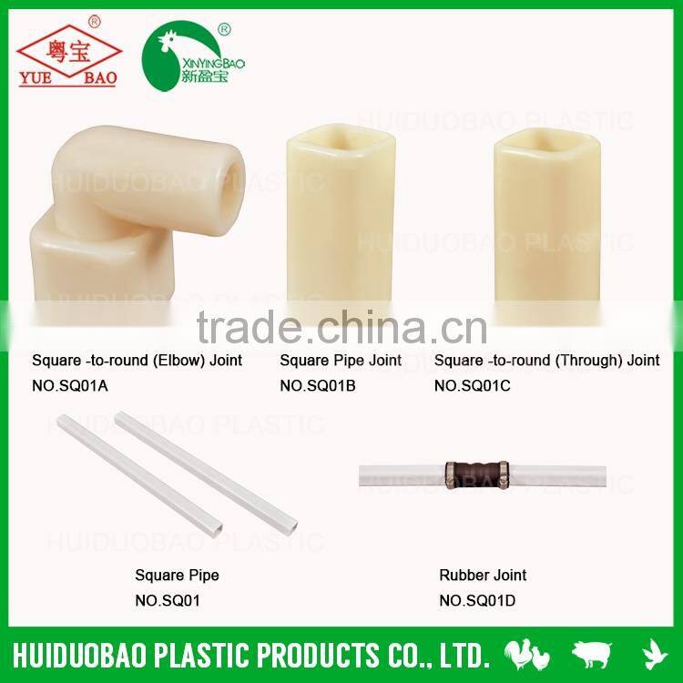 Square plastic pipe joint