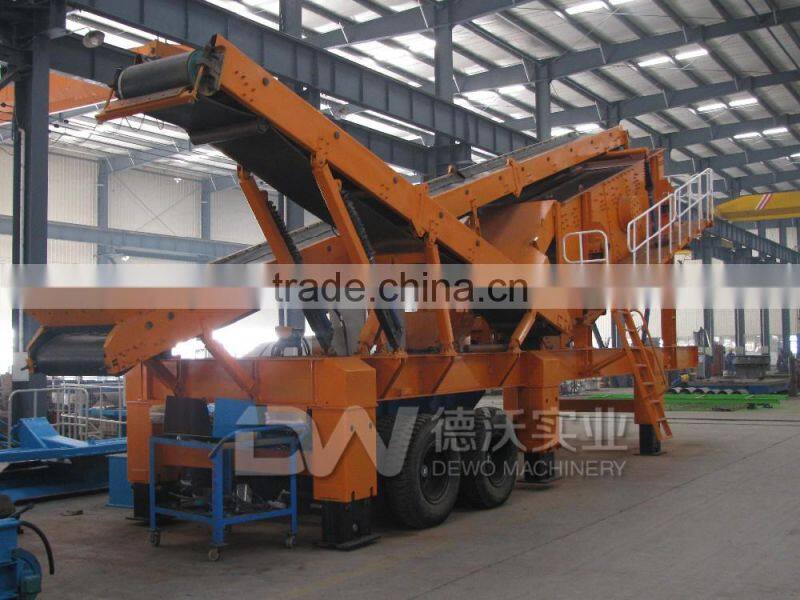tire mobile vibrating screen plant for mobile crushing plant