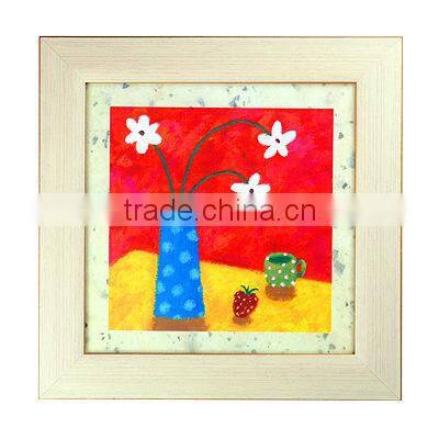 oil painting of flowers with fram