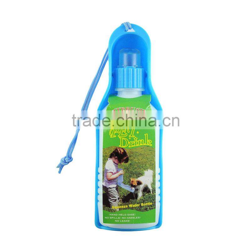 New Arrival Portable Yellow Pet Dog Cat Drink Water Bottle Dispenser Squeeze Feeding Bowl
