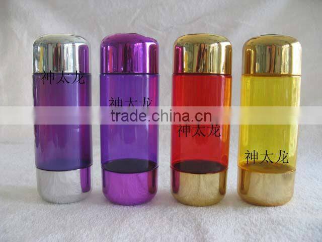 cylinder plastic shampoo bottle