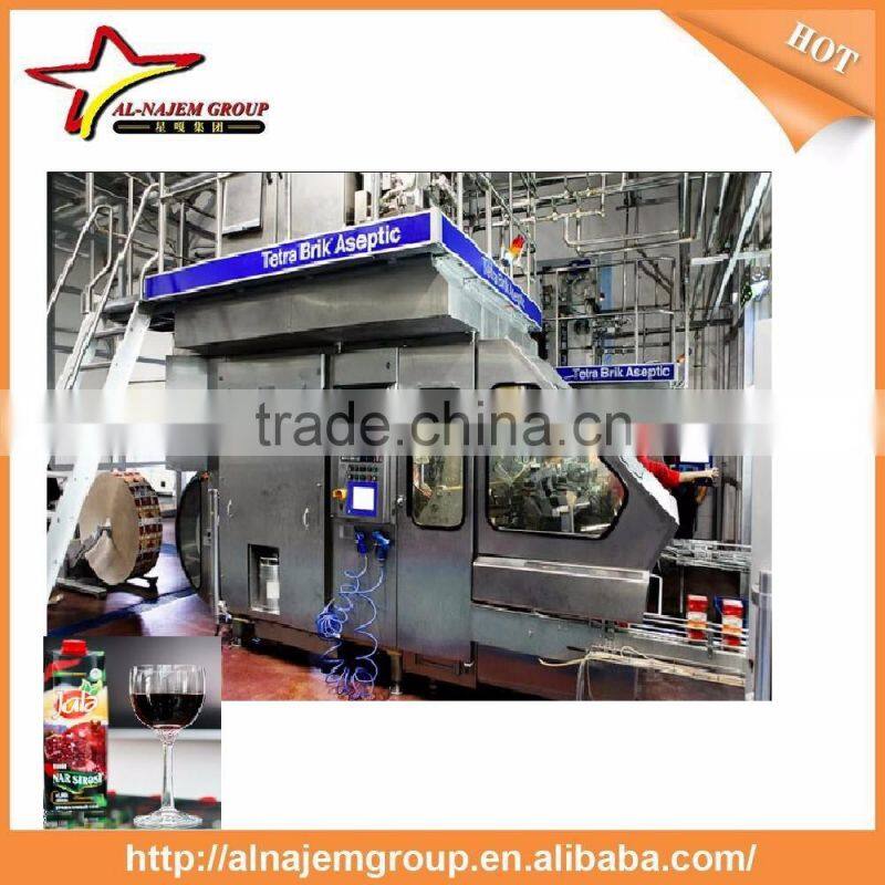 line for filling of juices , milk and other liquids, capacity 4.500 bph