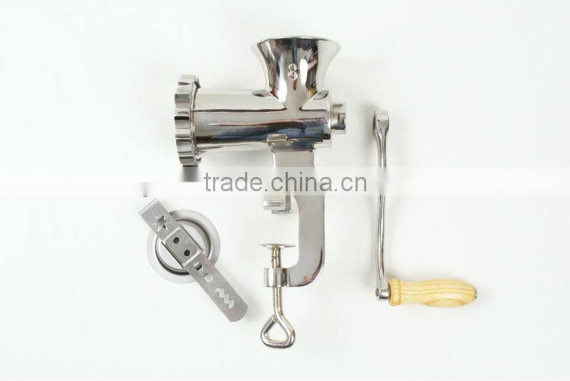 10# manual plated tin meat mincer with biscuit maker