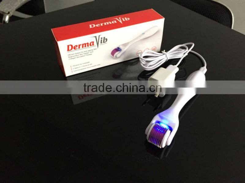 Hot sale 6 in 1 derma roller 540 Needles Micro Needle Roller Multifunction PDT Interchangeable Roller Derma Vib