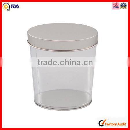 food packing factory round transparent tin pvc bucket