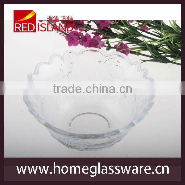 carving flower pattern glass soup bowl salad bowl