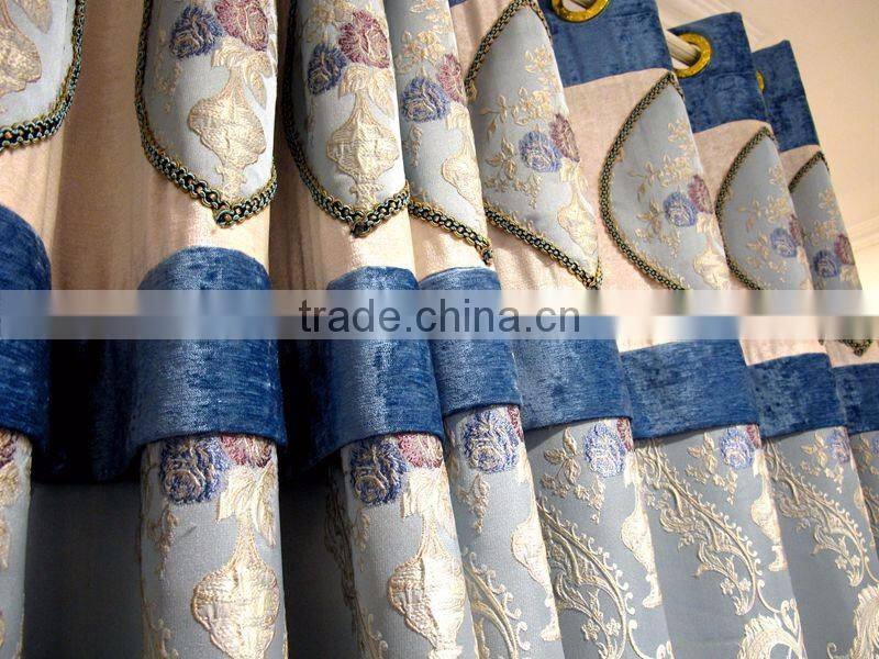 Made In China Luxury Embroidered Hotel Curtains/European Style Living Room Blackout Curtain
