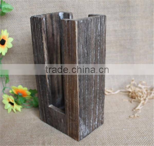 Vintage colored aritistic custom wooden coaster rack for glass