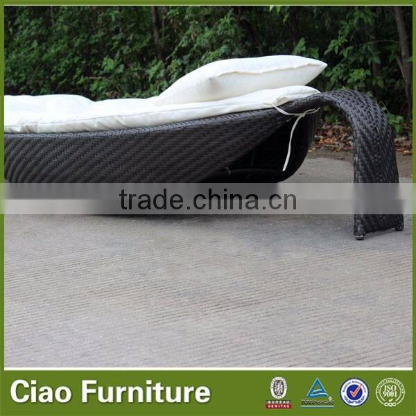 Garten polyrattan lounge leaf shape sun lounger
