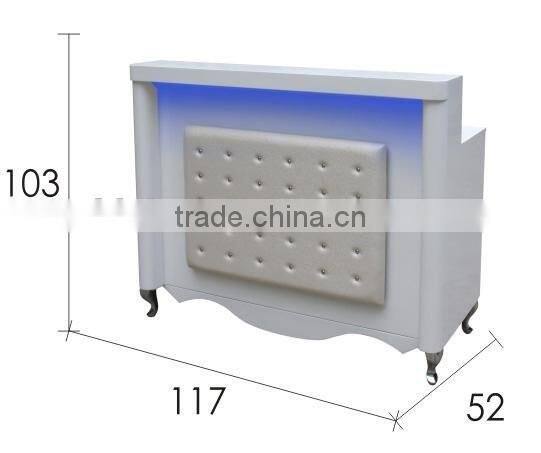 Pain Nail salon reception desk Painted finished acetone proof office table design receptionist table TKN-C57B