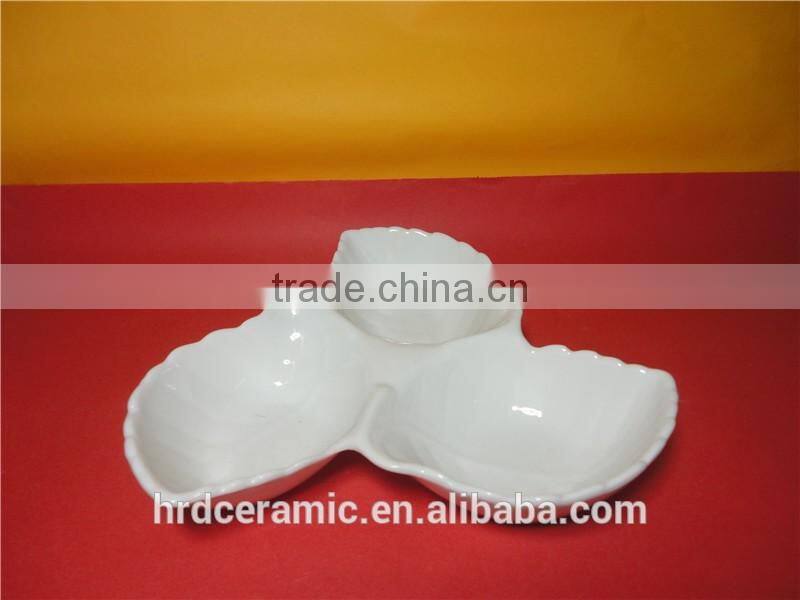 High quality hotel white ceramic dinner plate nut dish and candy plate