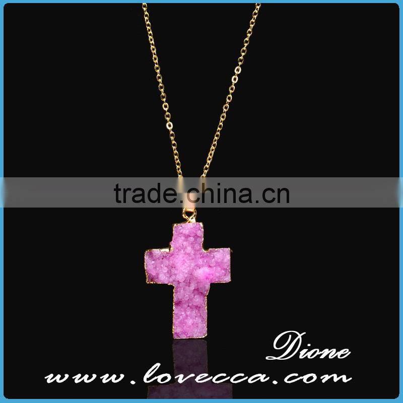 Natural Quartz Crystal Pendant, Druzy Gem Stone Pendant Charms