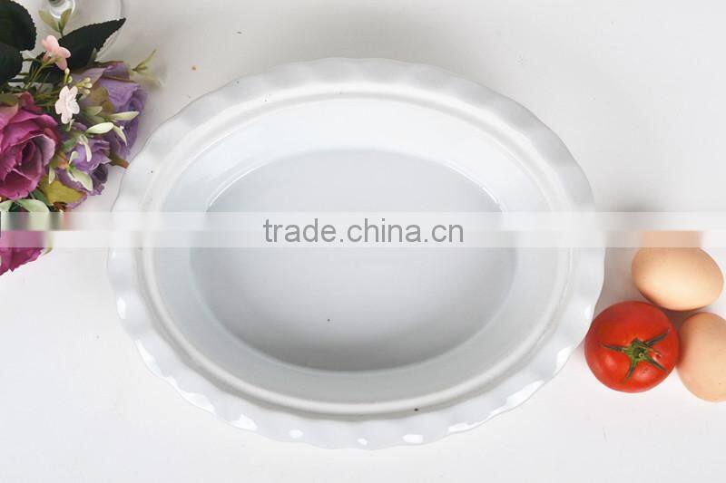 11.5" Oval ceramic baking sheet with lid