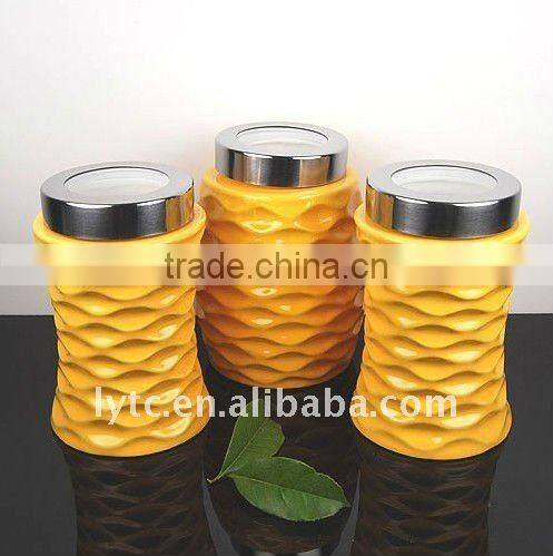 3pcs ceramic canister jar set