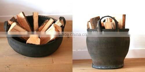 Eco friendly recycled tire rubber planter pot