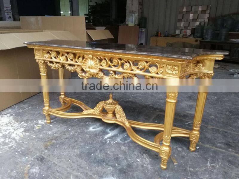 Made in China Foshan factory baroque furniture console gold