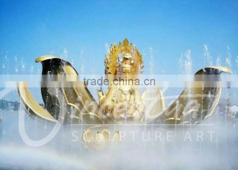 outdoor decoration large metal sculptures buddha statues waterfall