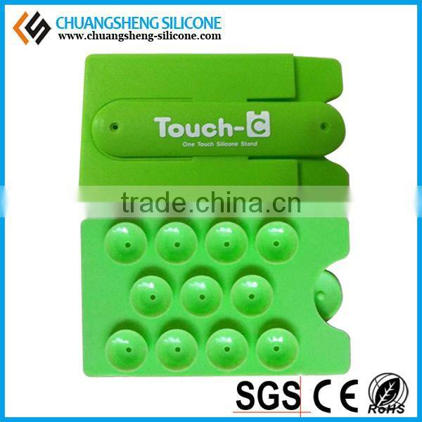 Candy color eco-friendly silicone phone holder, multifunctional card case phone keeper, mobile phone sticker