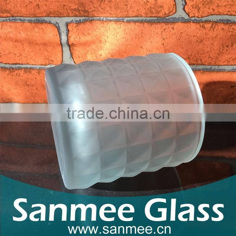 Wholesale Frosted Diamond Pattern Wine Glass Shape Candle Holders