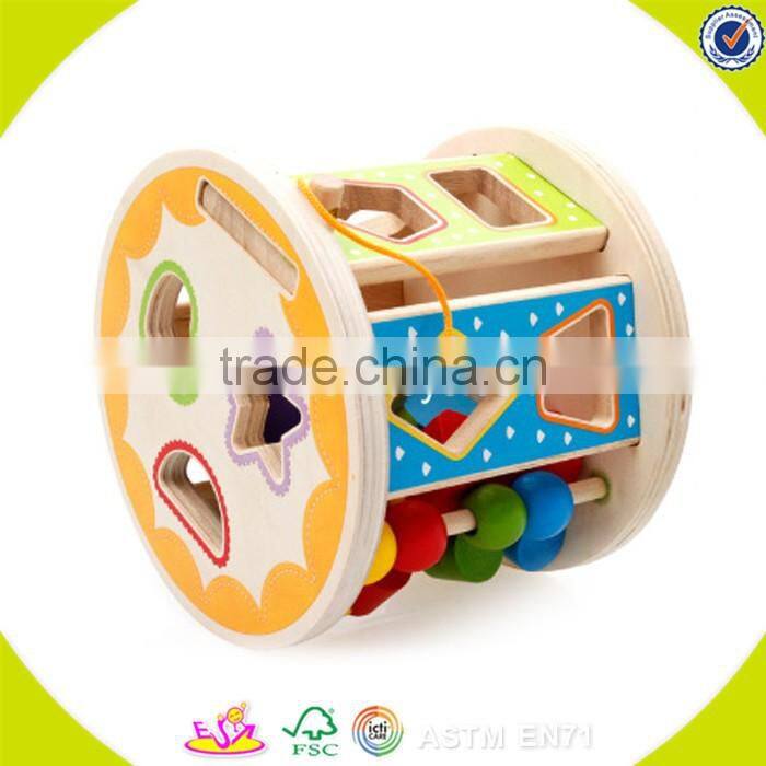 wholesale educational wooden shape sorting box toy, funny Wooden sorting box toy, colorful wooden sorting box toy W12D017