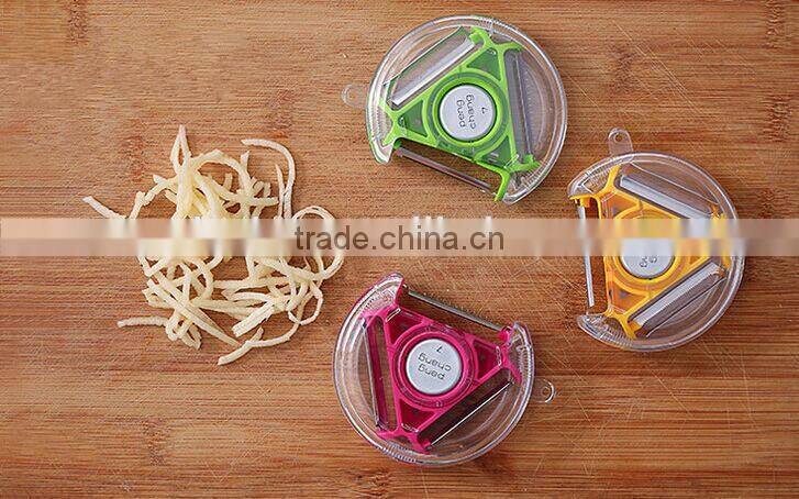 Creative Kitchen Tool 3 In 1 Fruit & Vegetable Round Peeler with Cute design