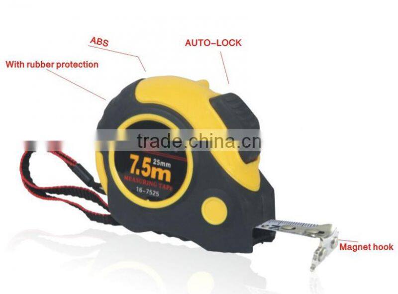Cheap price steel blade Measuring tape with rubber Grip