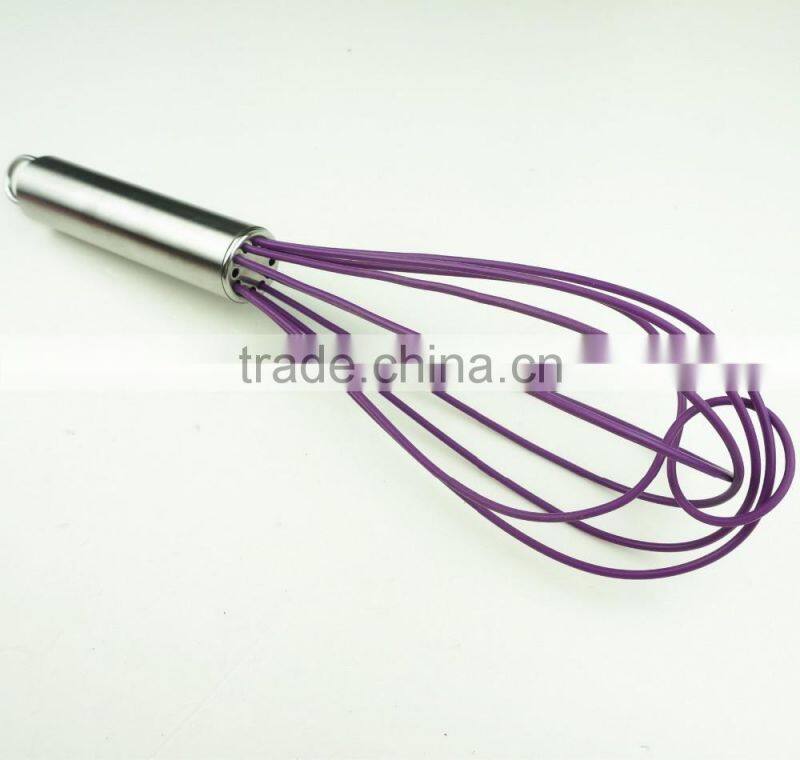 13044 Whisk Silicone Milk and Egg Whisk Heat Resistant Non-Stick with stainless steel Handle