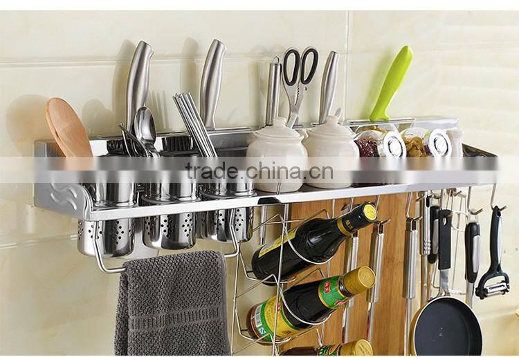 Cheap oem high end multi 304 stainless steel Wall Mounted storage holder rack as seen on tv