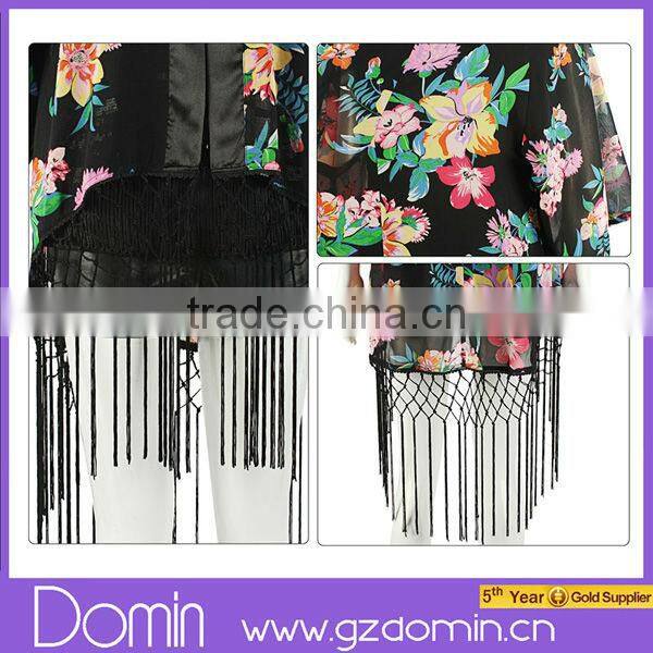 New Fahison Women Printed Kimono Jacket Ladies Cardigan Ladies Silk Kimono