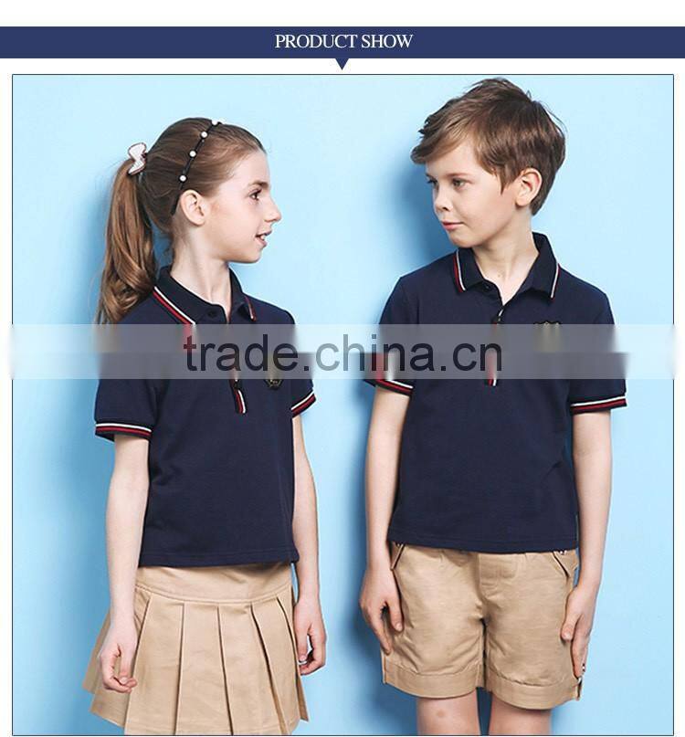 Summer Short Sleeve Kids Polo School Uniform Latest Designs