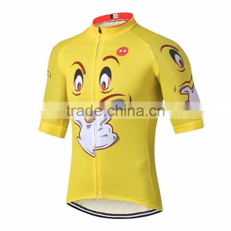 Wholesale china custom 100%polyester sublimation printing red sky coolmax cycling jersey pro team manufacturer for men