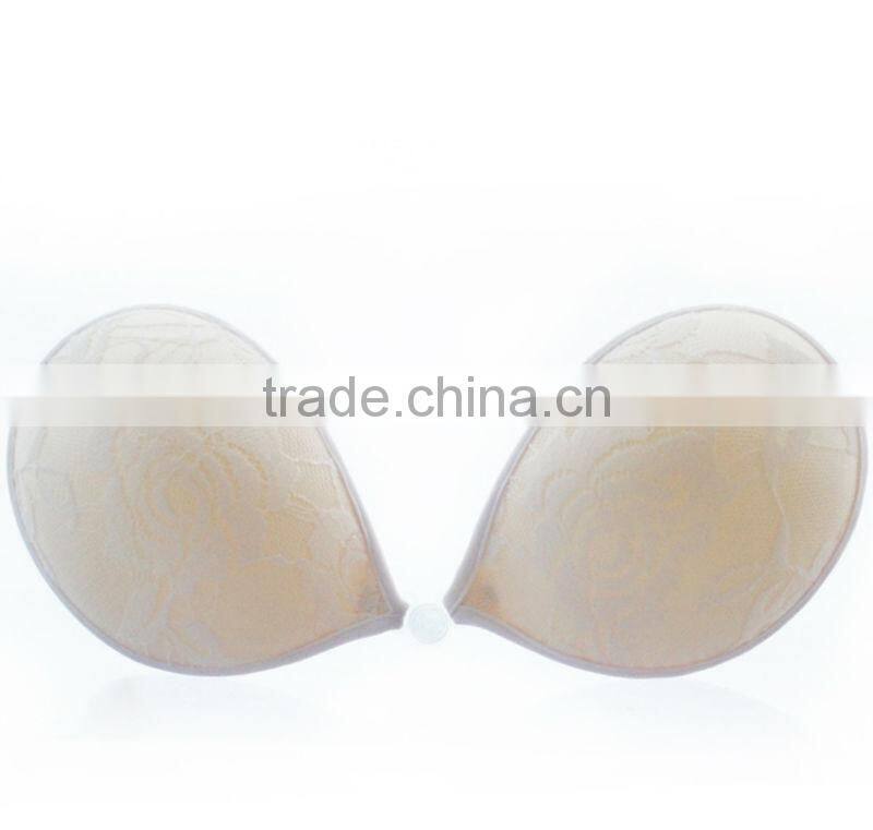 stylish breathable Stealth Seamless and strapless self adhensive genie bra with lace