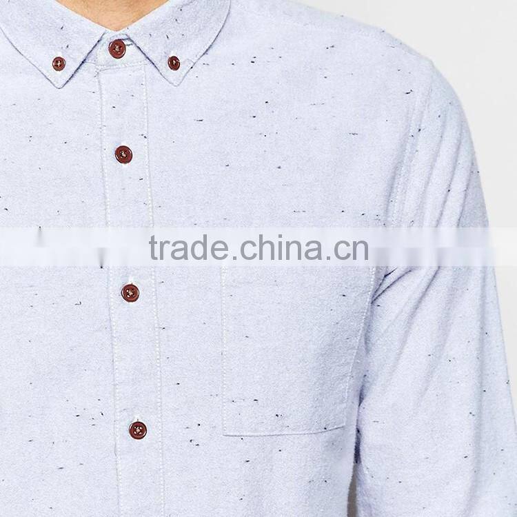 OEM long sleeve oxford shirt with neps